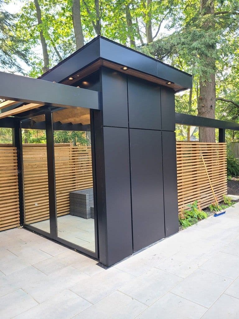 ACM Panel, Steel Fascia and Wood Soffit