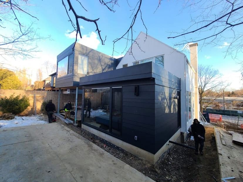 Matte Grey Custom Metal Flat Lock Siding in Moore Park