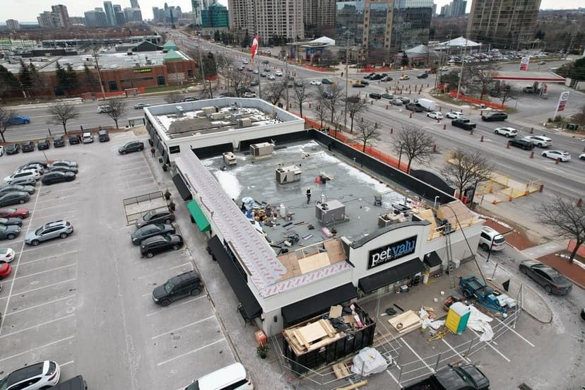 Commercial Plaza Roof Replacement in Mississauga one