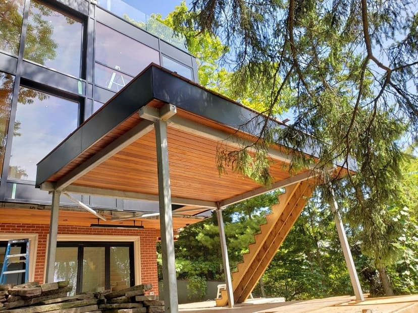 Steel 22 Gauge Fascia and Wood Soffit