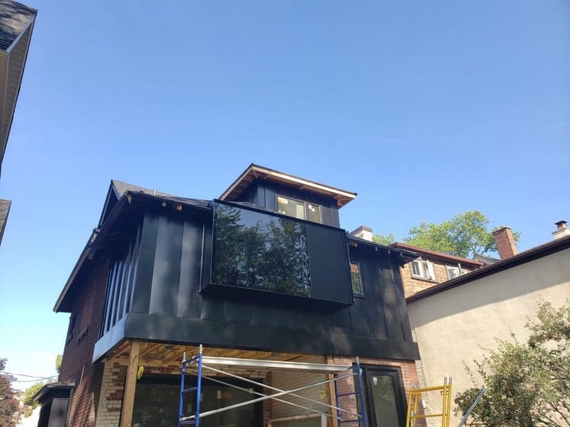 Standing Seam Wall and 22 Gauge Steel Fascia